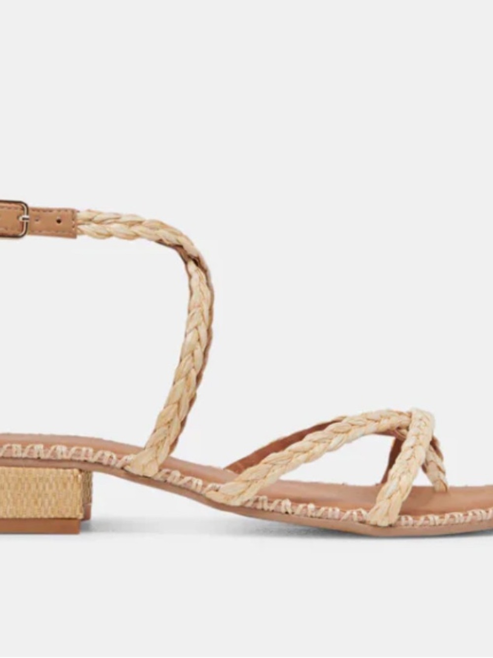 Dolce Vita Brinn LT Natural Braided Strappy Sandals - Picture 2 of 5